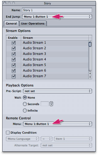 dvd studio pro 4 buttons do not link