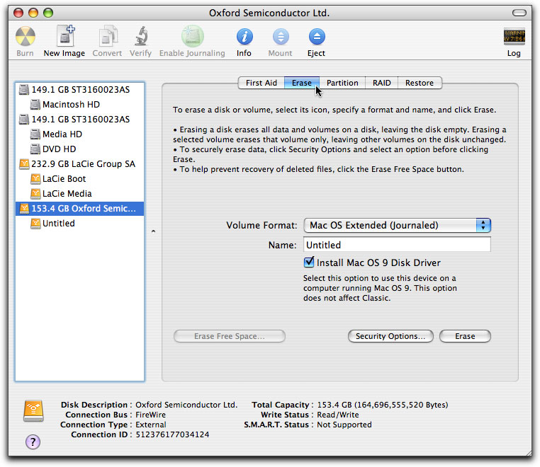 mac new hard drive format
