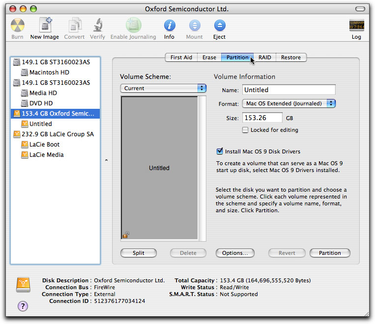partition harddrive for windows and mac scheme
